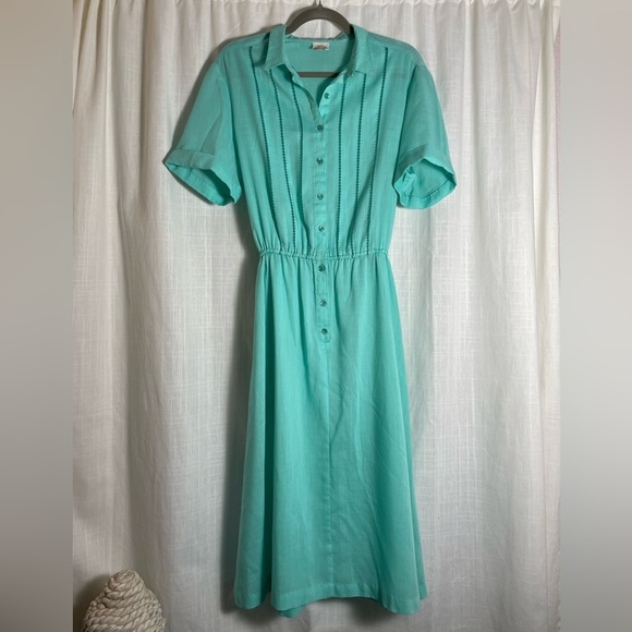 california tall girls Dresses & Skirts - Vintage 70's California TALL Girls Shortsleeve Collared Dress Size M.